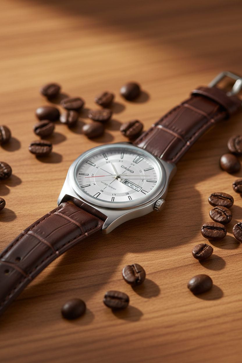 Casio MTP-V006L-7CUDF - madera granos café