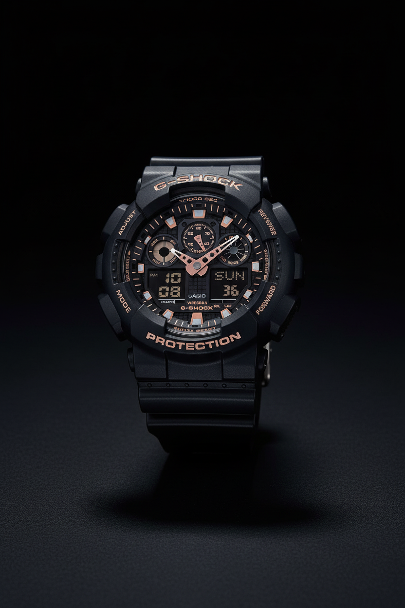 Casio G-Shock GA-100GBX-1A4DR - negro minimalista