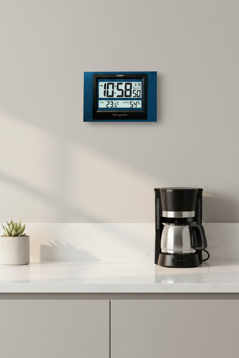 Casio ID-16S-2DF reloj de pared digital en cocina inteligente