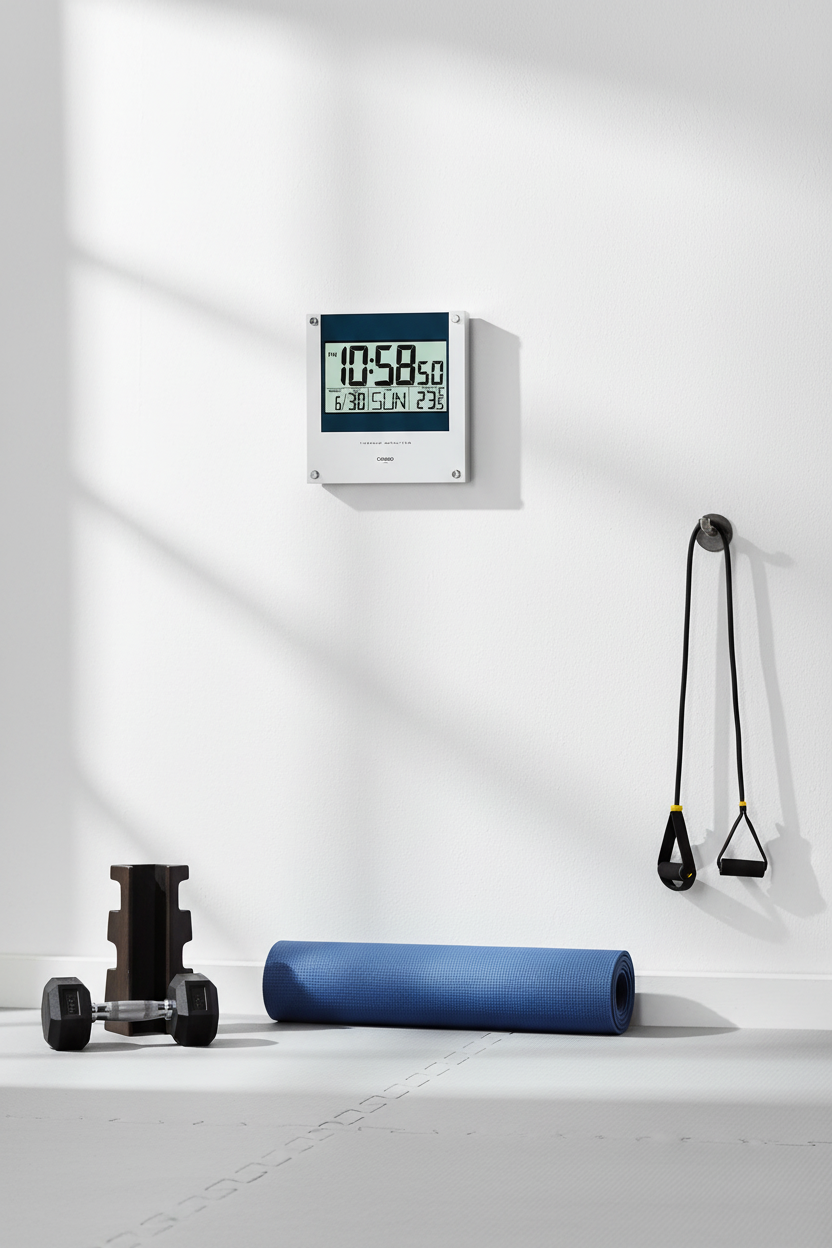 Casio ID-11S-2DF reloj de pared digital en home gym
