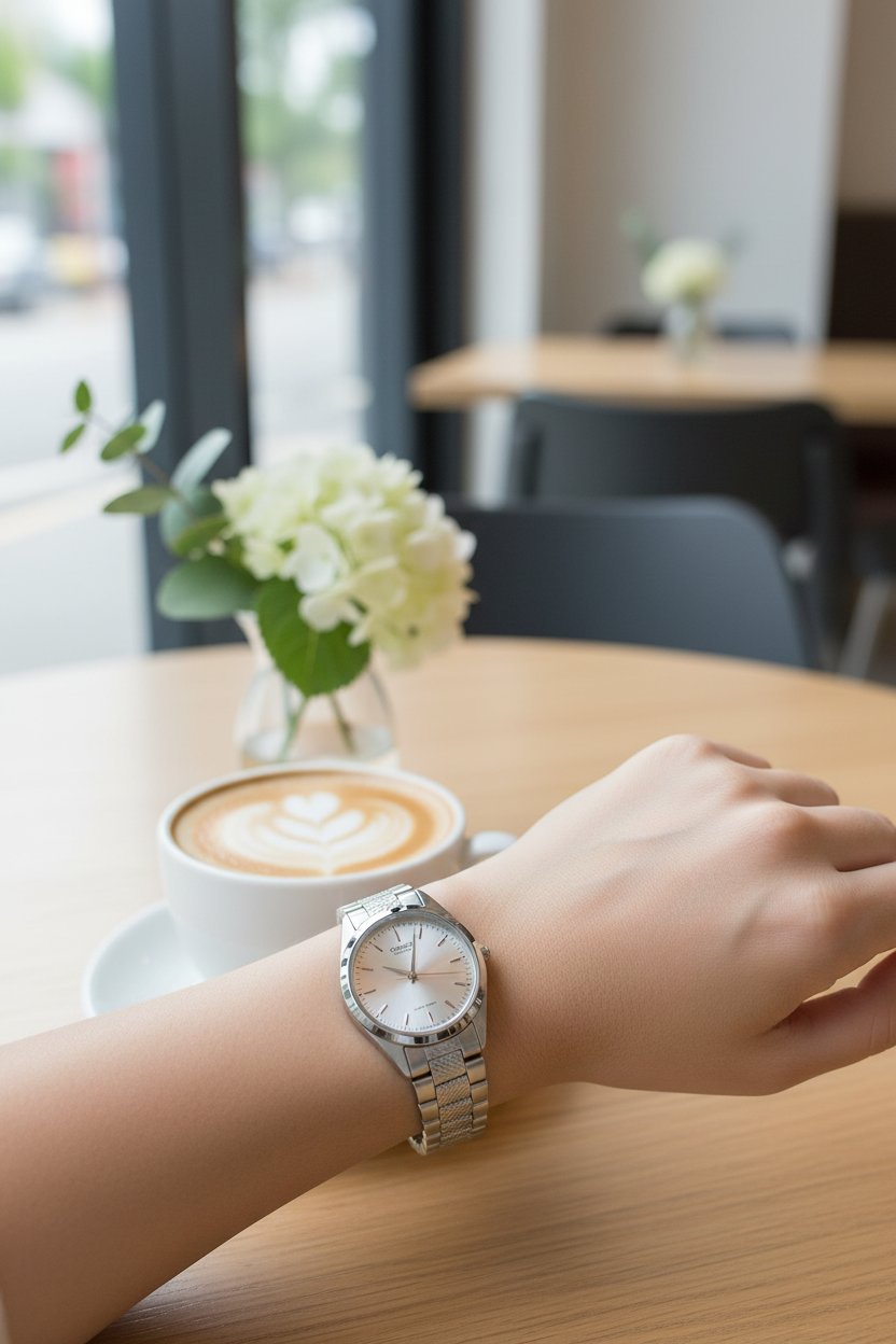 Lifestyle - Café moderno con flores