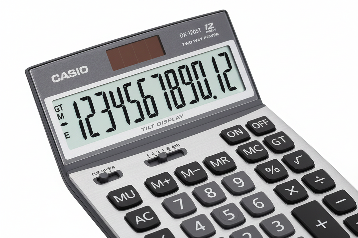 CALCULADORA CASIO DX-120ST-W-DP