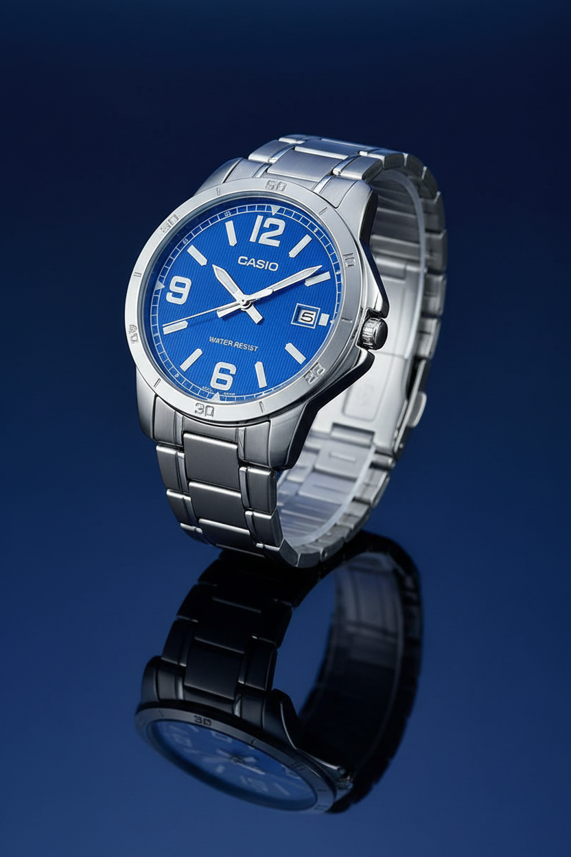 Reloj azul brillante
