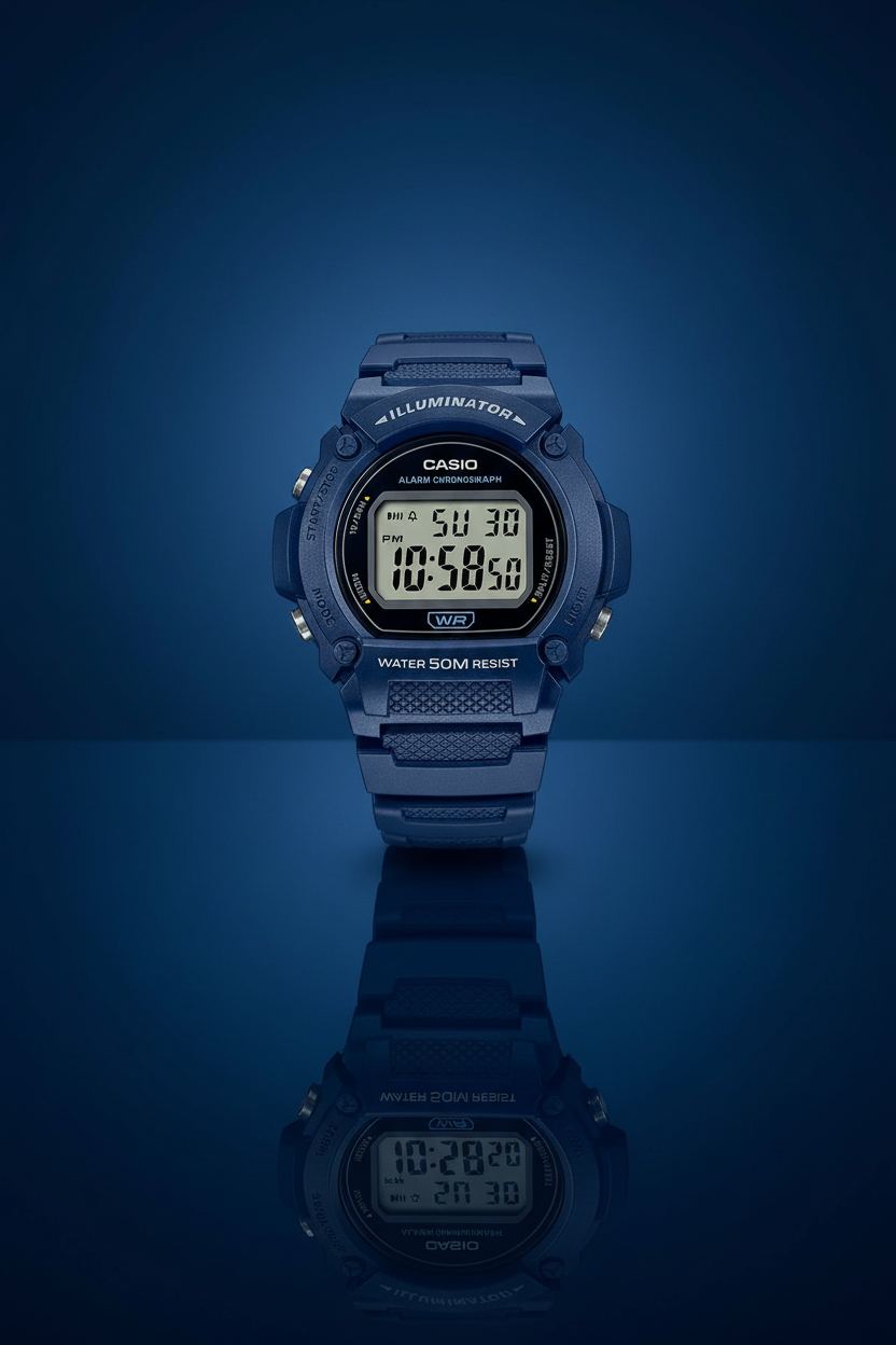 Reloj azul brillante