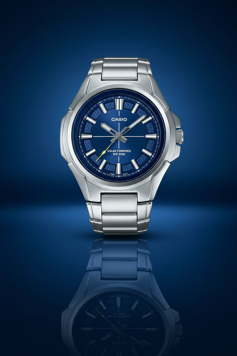 Reloj azul brillante