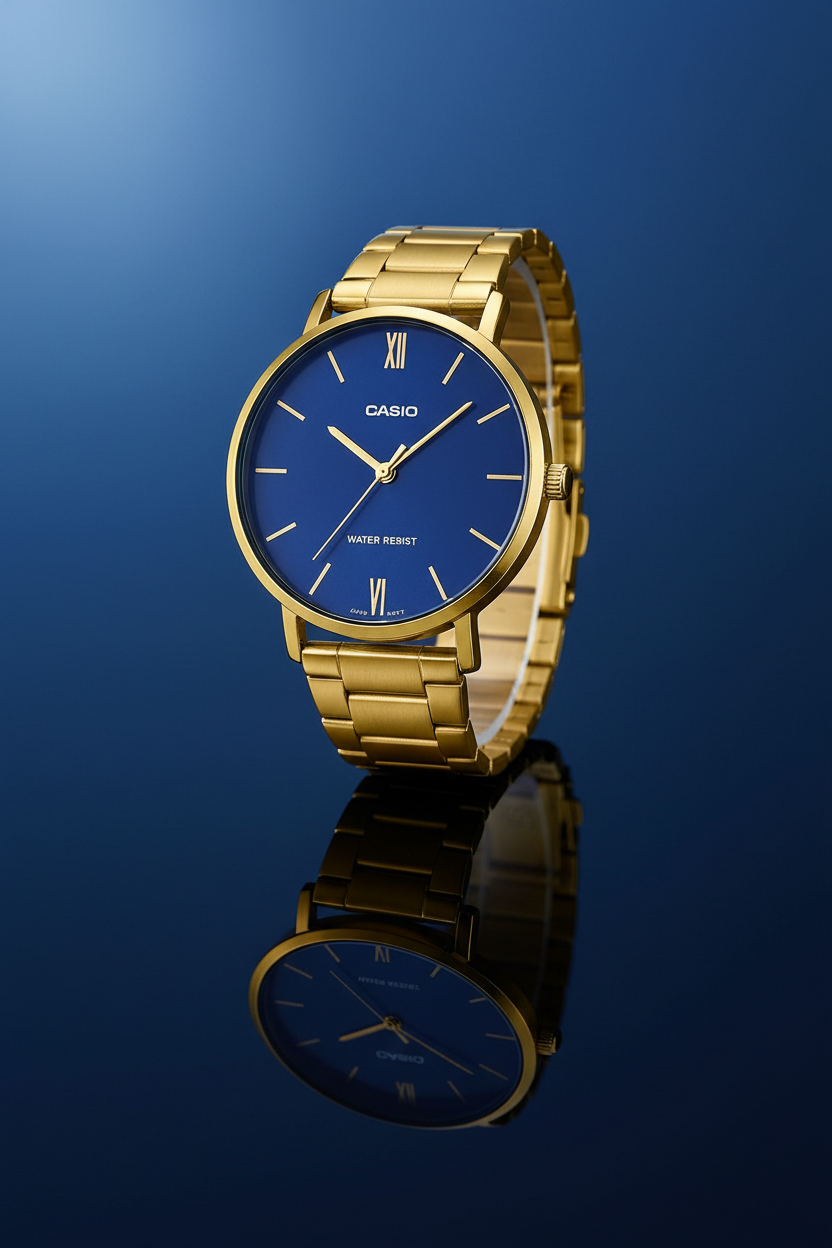 Reloj azul brillante
