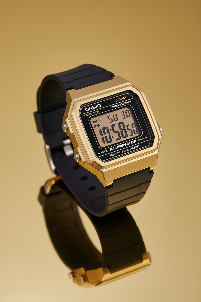 Reloj dorado brillante