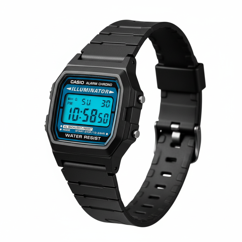 Vista de perfil del reloj Casio Illuminator