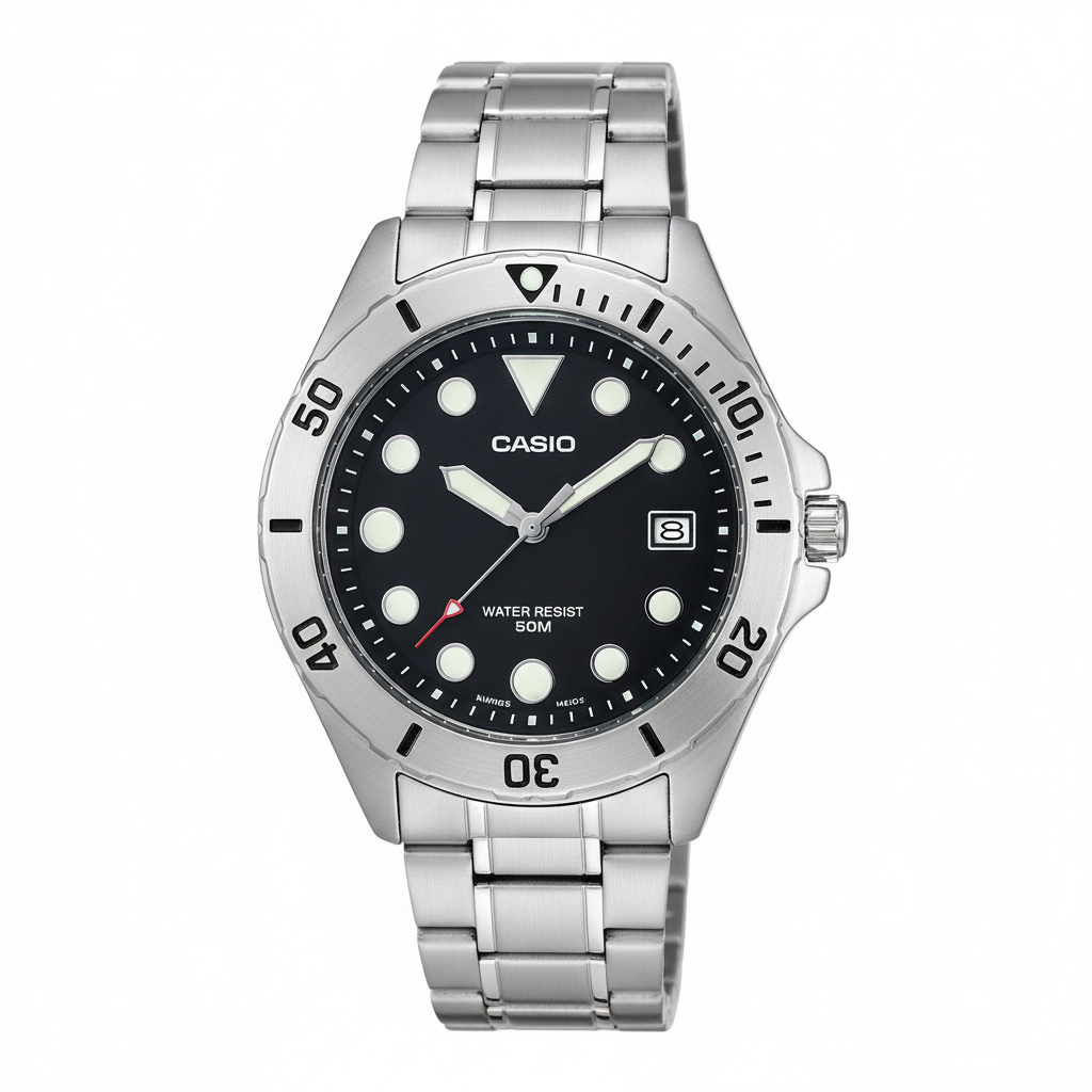 Vista frontal del reloj Casio deportivo