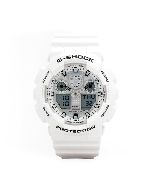 RELOJ ANÁLOGO DIGITAL PARA HOMBRE CASIO G-SHOCK GA-100MW-7ADR - BLANCO