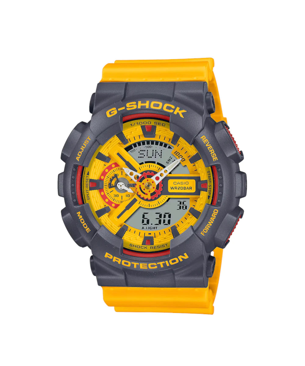 RELOJ ANÁLOGO DIGITAL PARA HOMBRE CASIO G-SHOCK GA-110Y-9ADR - AMARILLO