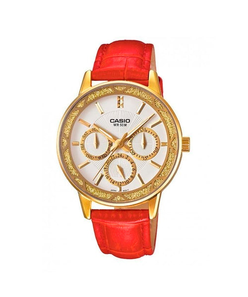 RELOJ PARA MUJER CASIO LTP-2087GL-4AVDF -ROJO