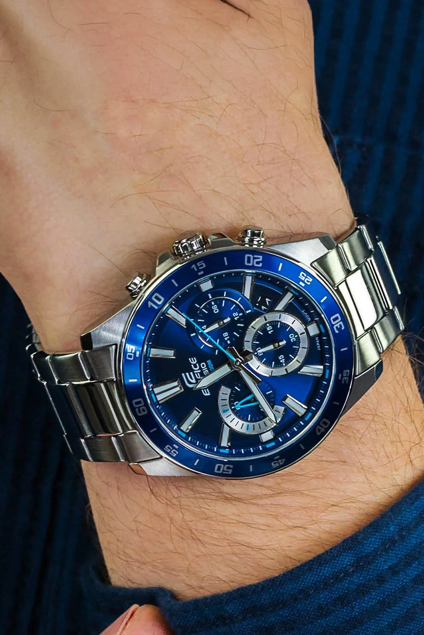 RELOJ ANALÓGICO PARA HOMBRE CASIO EDIFICE EFV-570D-2AVUDF - PLATEADO