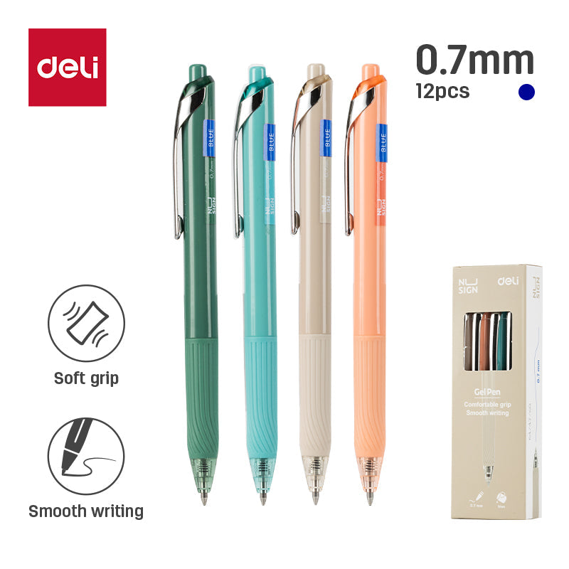 LAPICERO GEL NUSIGN DELI PUNTA AGUJA 0.7MM X12 UNIDADES