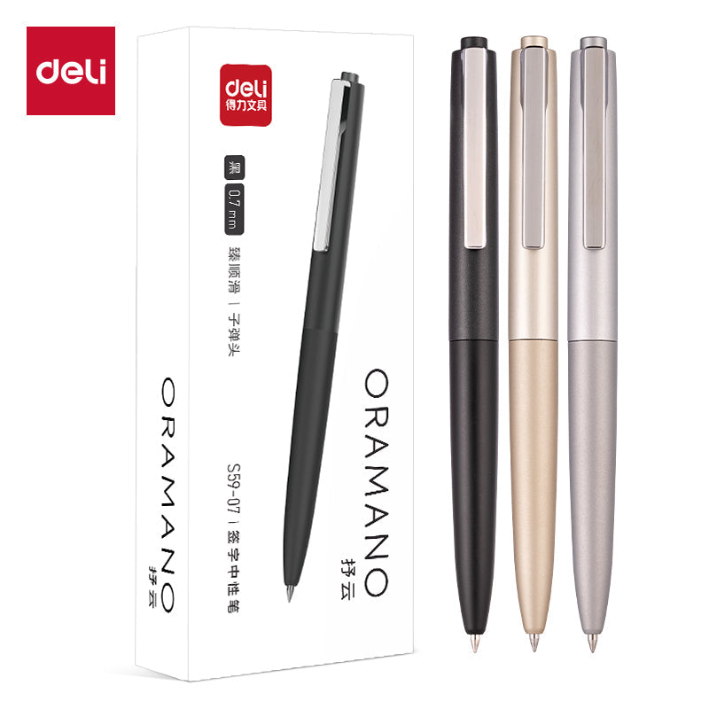 Bolígrafo Deli Oramano Tinta Negra 0.7 mm Colores Surtidos