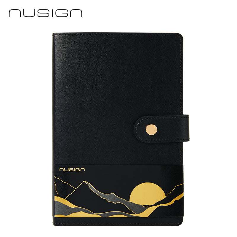 CUADERNO RAYADO NUSIGN DELI A5 120 HOJAS NEGRO X4 UNIDADES