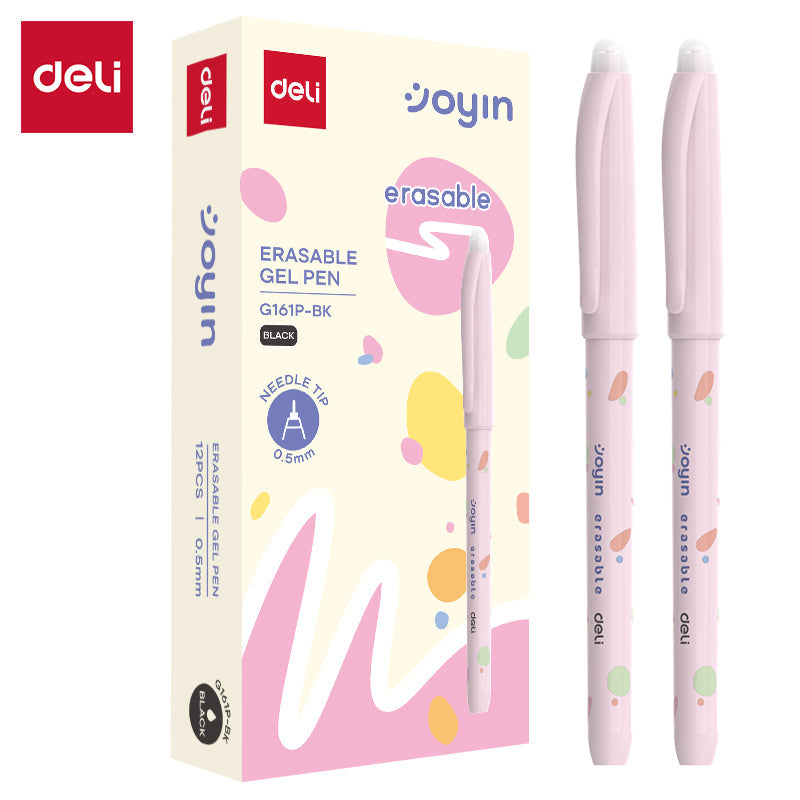 Bolígrafo Deli Borrable Tinta Negra 0.5 mm Rosado