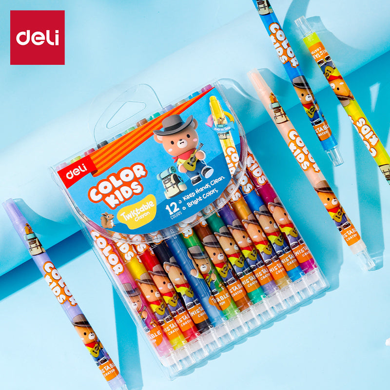 CRAYOLAS DELI COLOR KIDS RETRACTILES X12 UNDS SURTISO