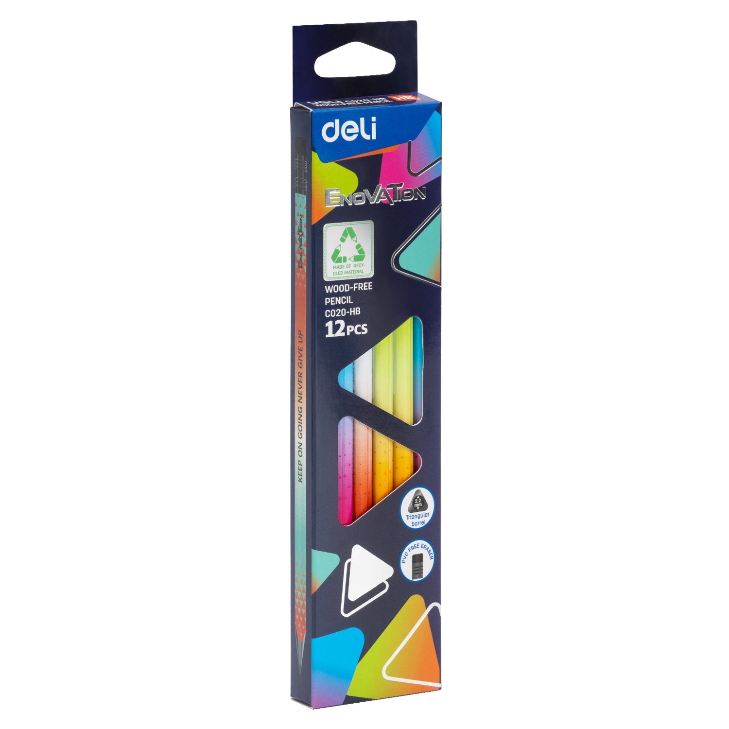 Lapiz gratifo libre madera DELI triangular HB x12 unidades