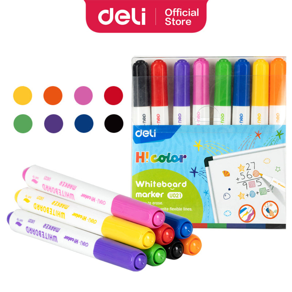 Estuche marcadores tablero DELI punta suave x12 unidades