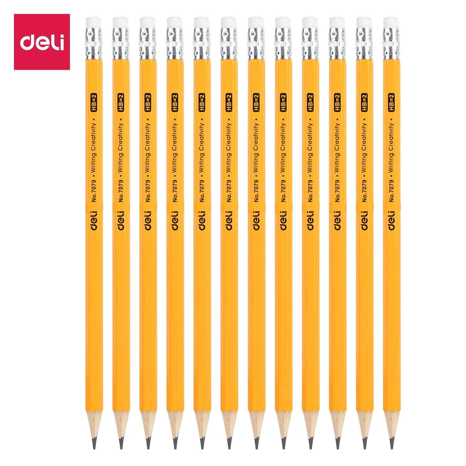 Lápiz grafito madera DELI Amarillo x12 unidades