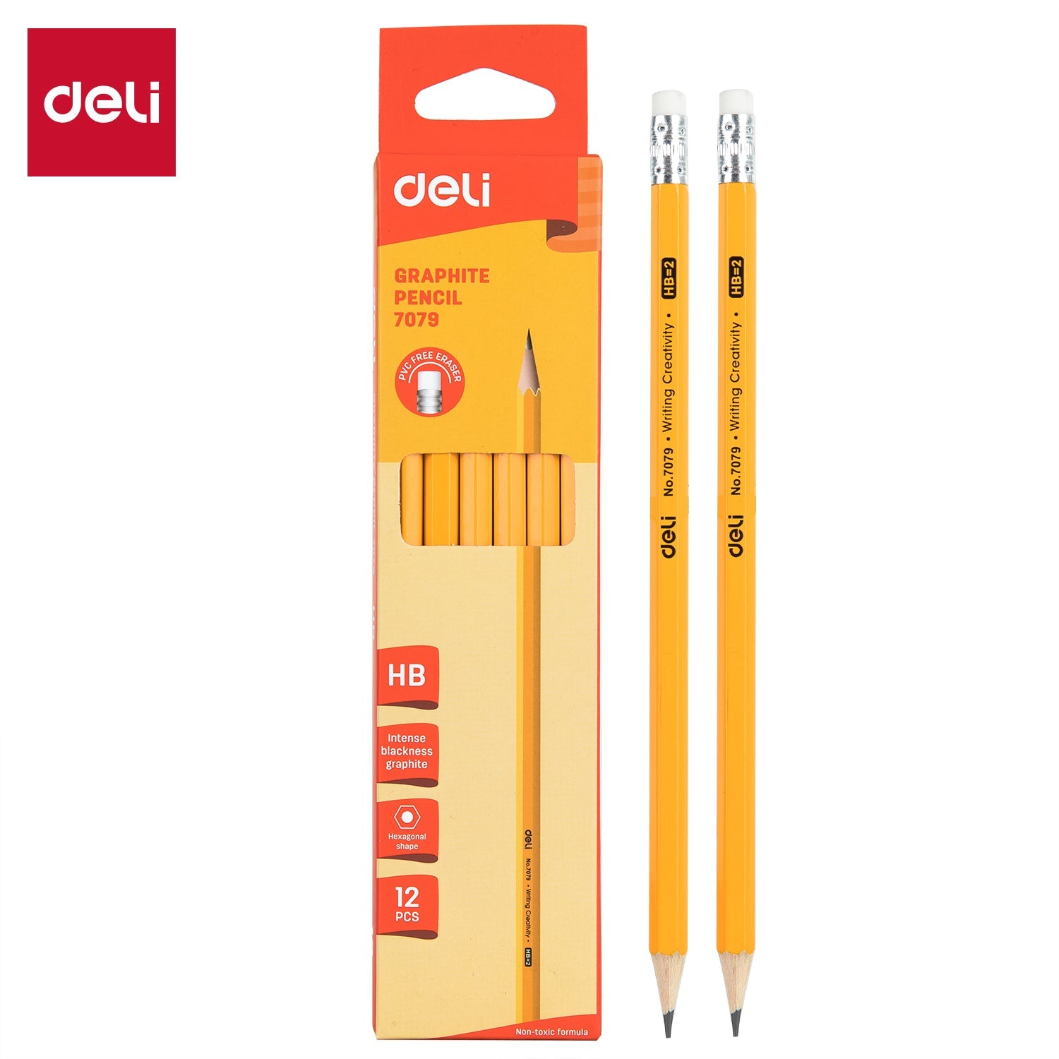 Lápiz grafito madera DELI Amarillo x12 unidades