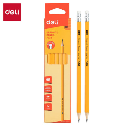Lápiz grafito madera DELI Amarillo x12 unidades