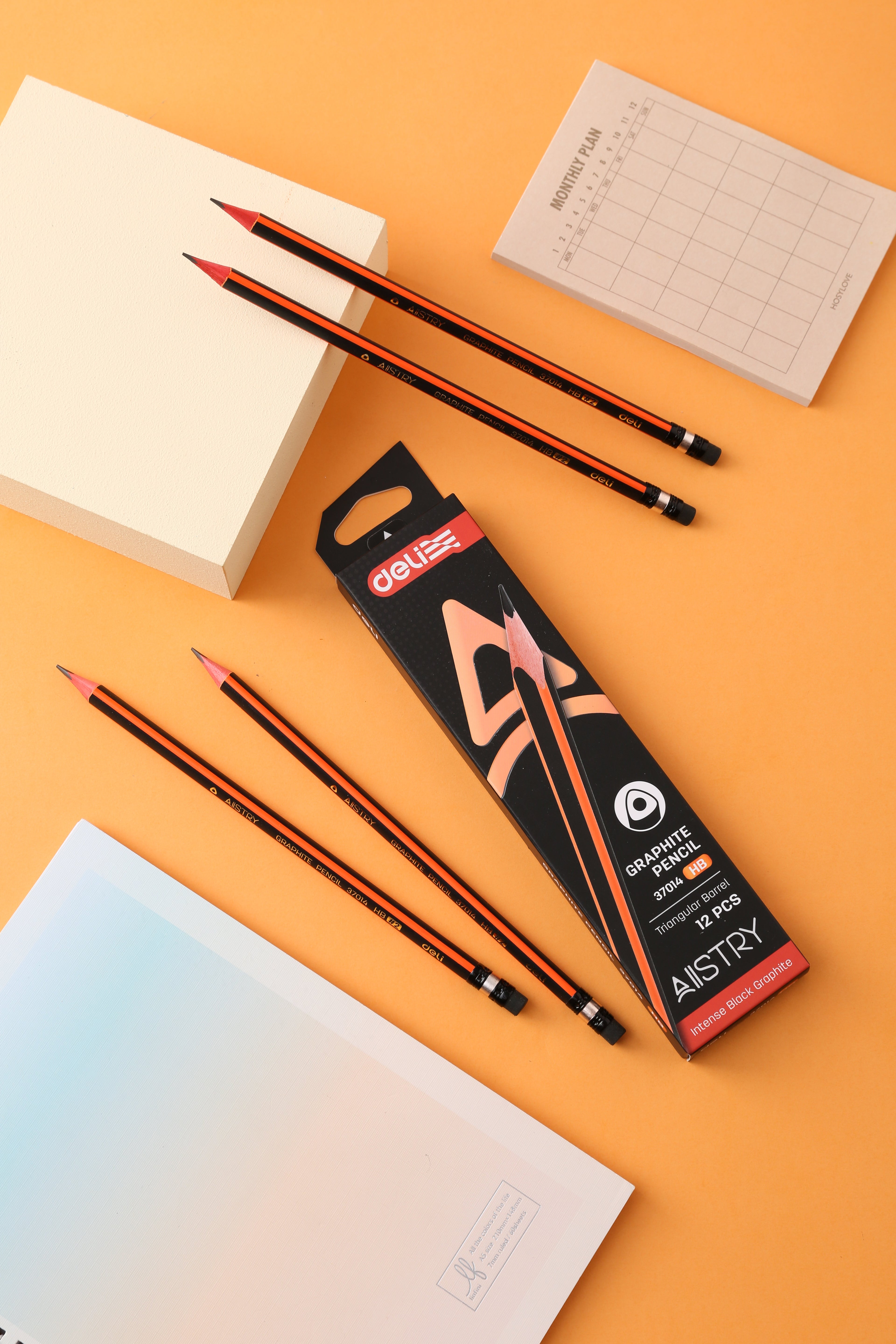 Lápiz grafito madera triangular HB x12 Unidades