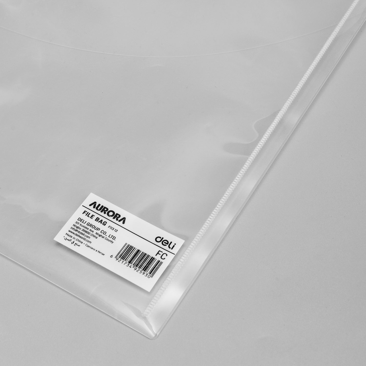 Carpeta transparente DELI tamaño oficio x10 unidades