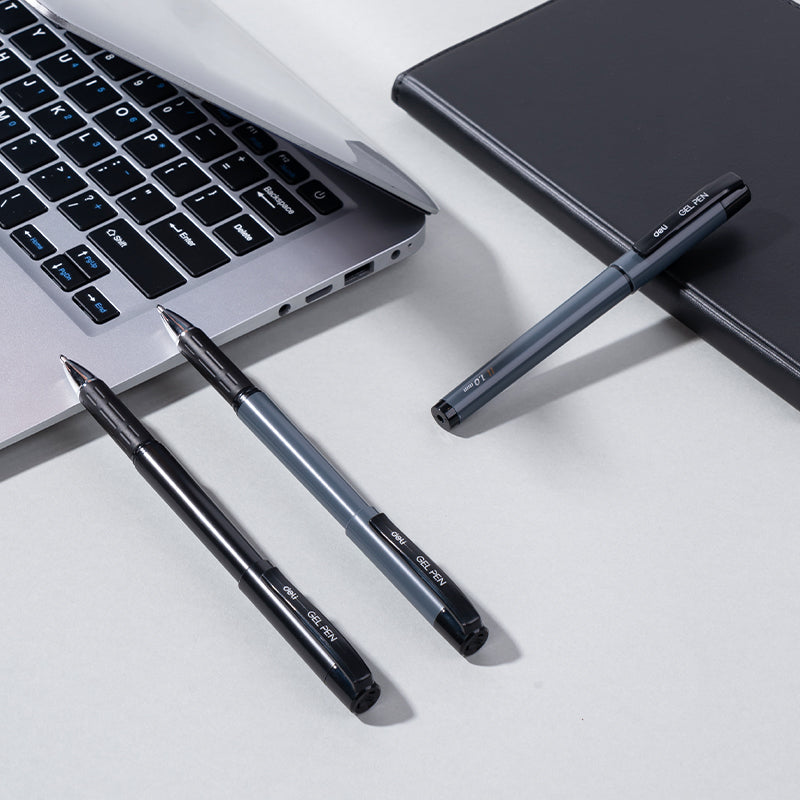Bolígrafo Deli Ejecutivo Tinta Negra 1.0 mm Gris y Negro