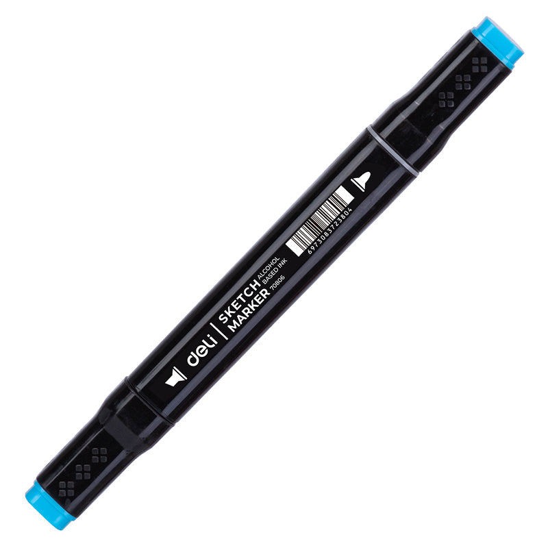 Marcador base alcohol cuadrado DELI doble punta biselada y bala colores surtidos x60 Unidades