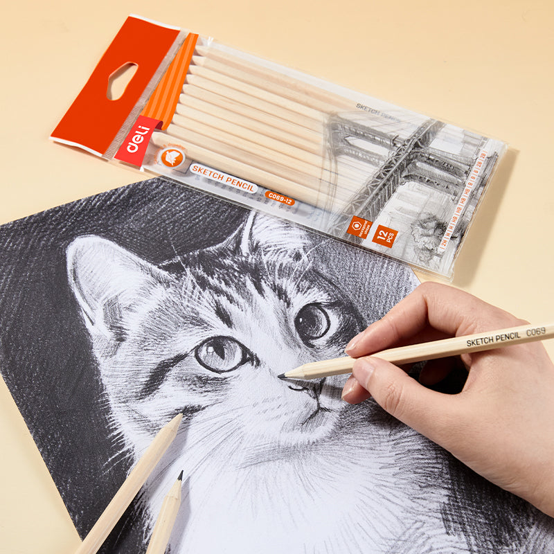 Lapices dibujo DELI 2H a 2B x6 unidades