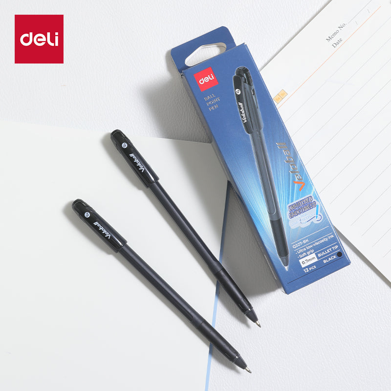 Bolígrafo Deli con Tapa Tinta Negra 0.7 mm Negro
