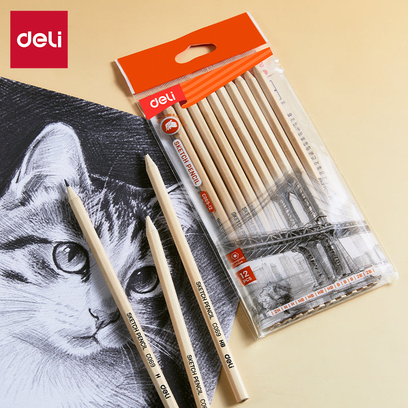 Lapices dibujo DELI 2H a 2B x6 unidades