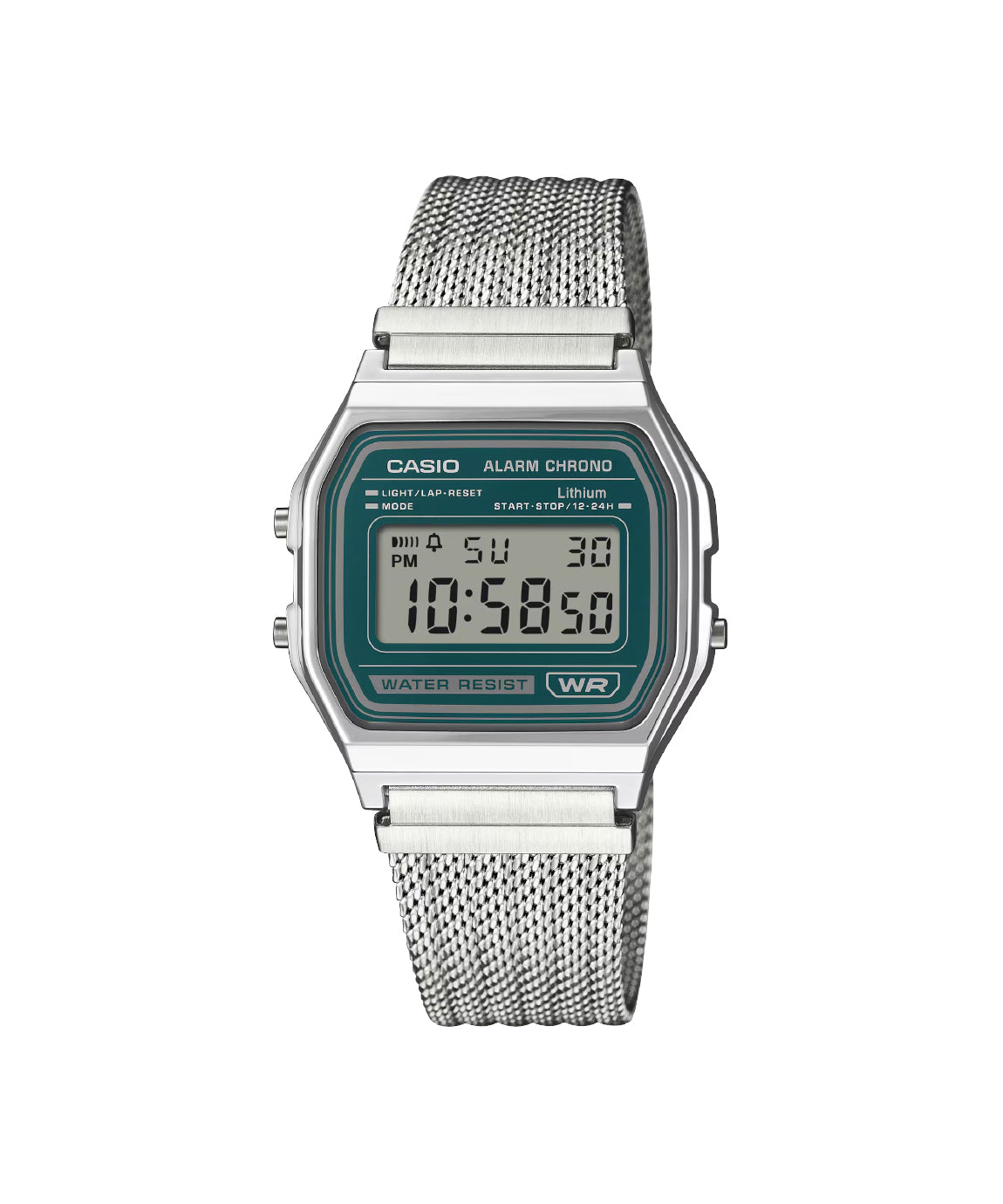 A158WEM-3DF RELOJ CASIO VINTAGE - PLATEADO
