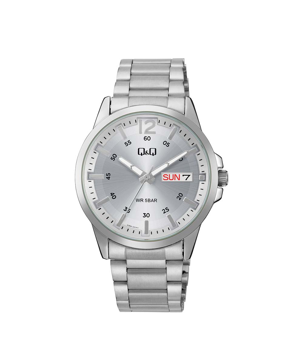 A36A-001PY RELOJ PARA HOMBRE Q&Q - PLATEADO