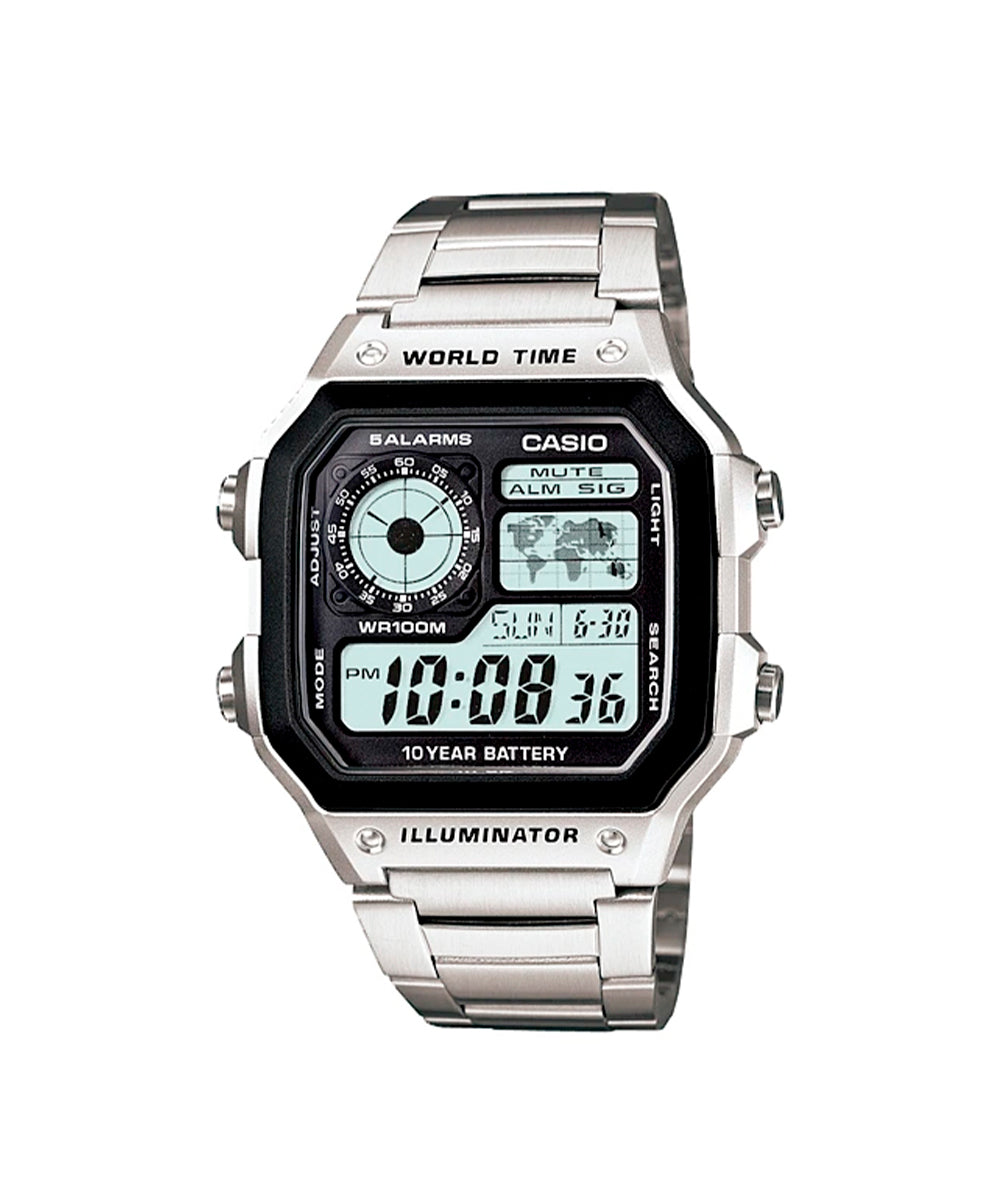 RELOJ PARA HOMBRE CASIO AE-1200WHD-1AVDF -PLATEADO