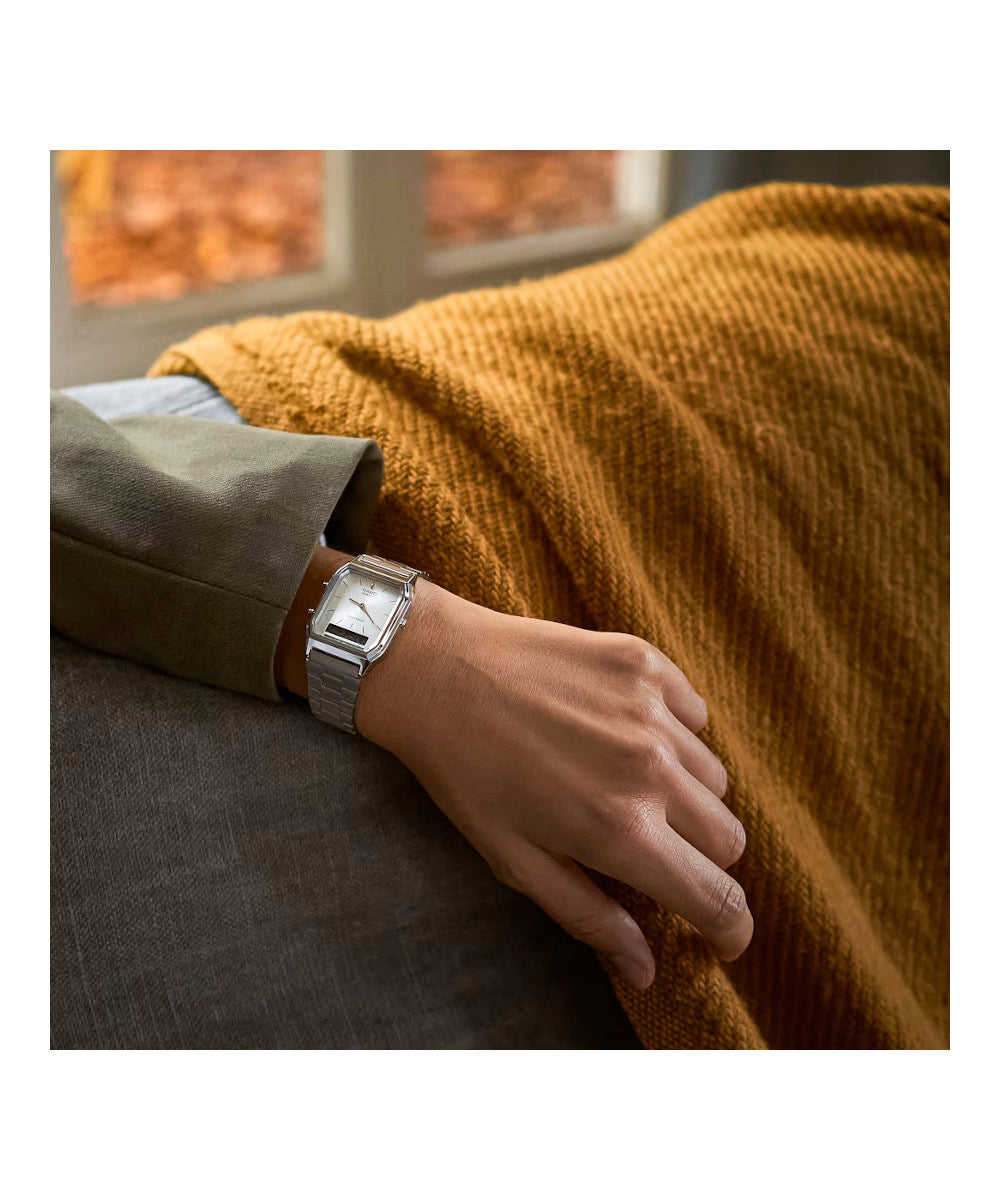 RELOJ CASIO VINTAGE AQ-230A-7AMQYDF -PLATEADO