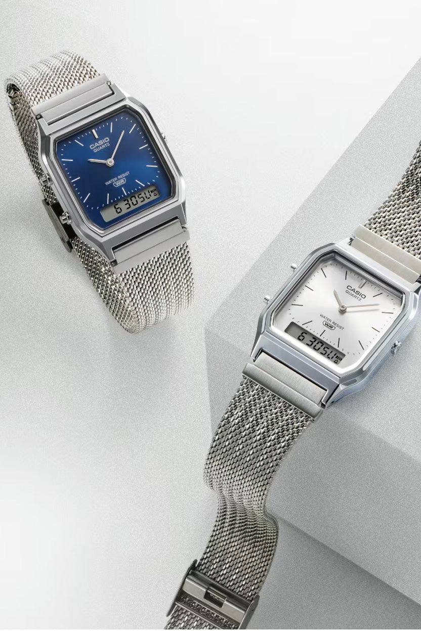 RELOJ CASIO VINTAGE AQ-230EM-7ADF - BLANCO