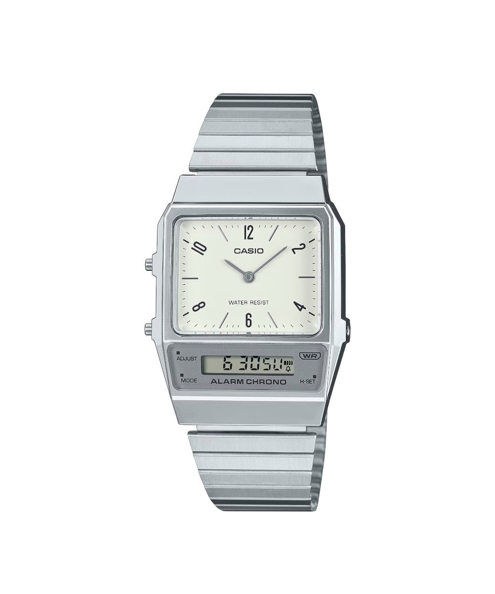 RELOJ CASIO VINTAGE  AQ-800E-7A2DF -PLATEADO