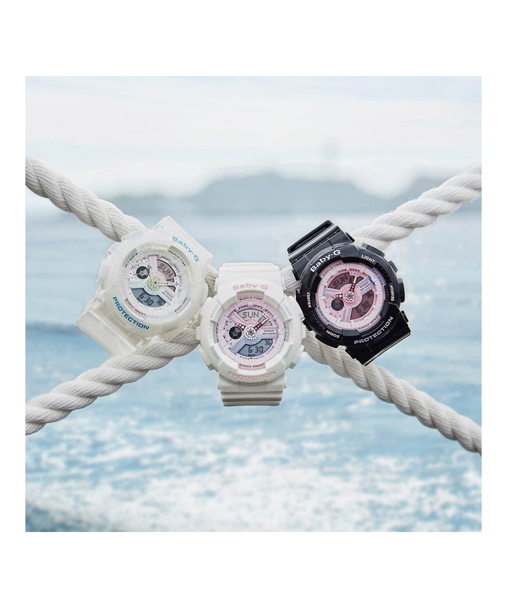 RELOJ PARA MUJER CASIO BABY-G BA-110PL-7A2DR -BLANCO