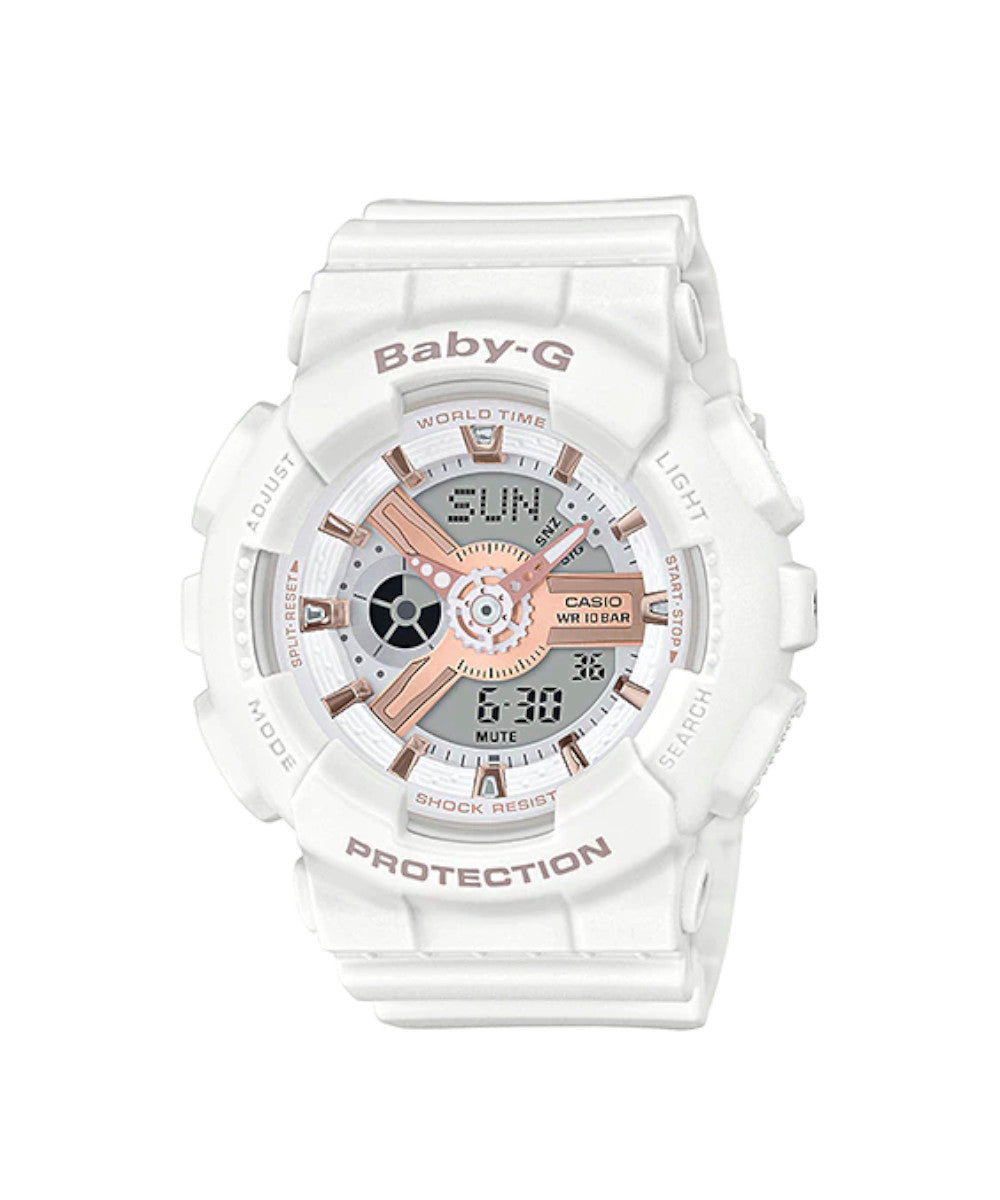 RELOJ PARA MUJER CASIO BABY-G BA-110RG-7ADR -BLANCO