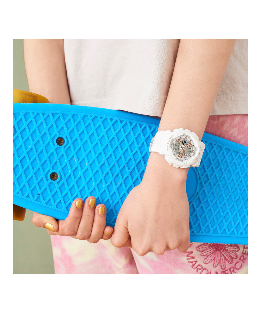 RELOJ PARA MUJER CASIO BABY-G BA-110XRG-7ADR -BLANCO