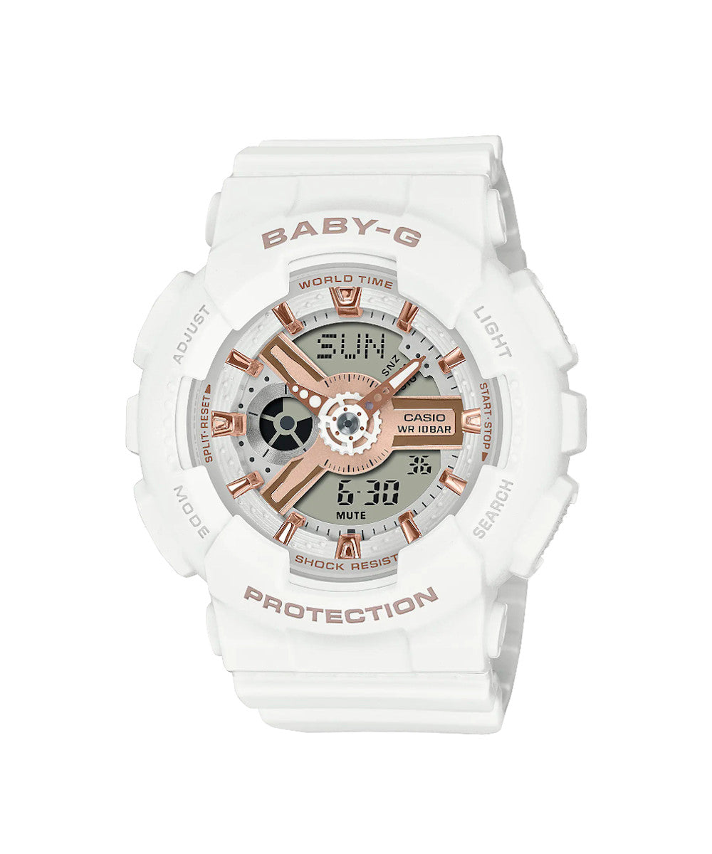 RELOJ PARA MUJER CASIO BABY-G BA-110XRG-7ADR -BLANCO