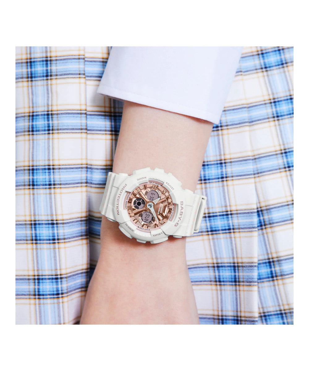 RELOJ PARA MUJER CASIO BABY-G BA-130SP-7ADR -BLANCO