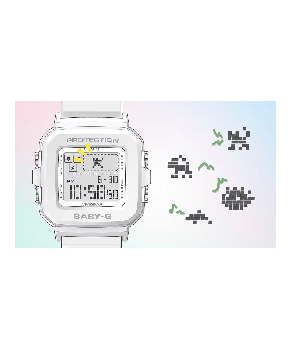 RELOJ PARA MUJER CASIO BABY-G BGD-10L-7DR -BLANCO