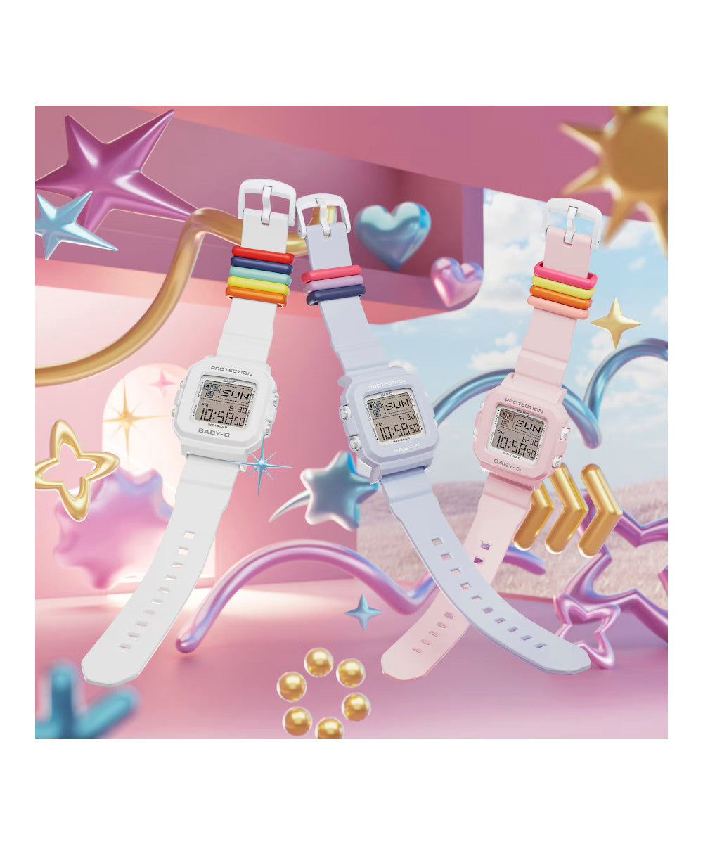 RELOJ PARA MUJER CASIO BABY-G BGD-10L-7DR -BLANCO