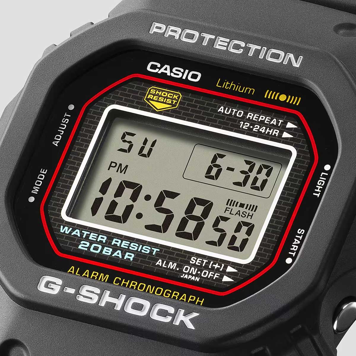 RELOJ DIGITAL PARA HOMBRE CASIO G-SHOCK DW-5000R-1ADR - NEGRO