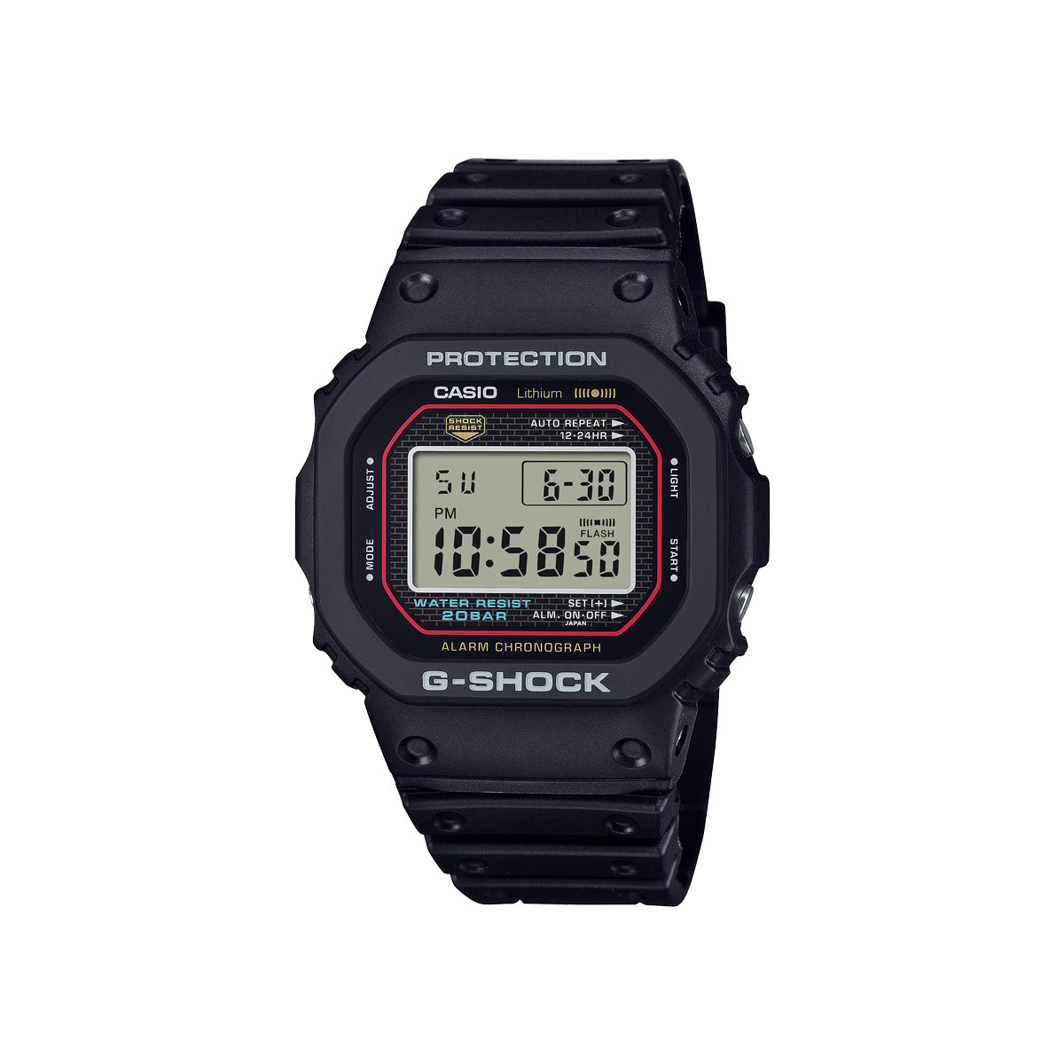 RELOJ DIGITAL PARA HOMBRE CASIO G-SHOCK DW-5000R-1ADR - NEGRO