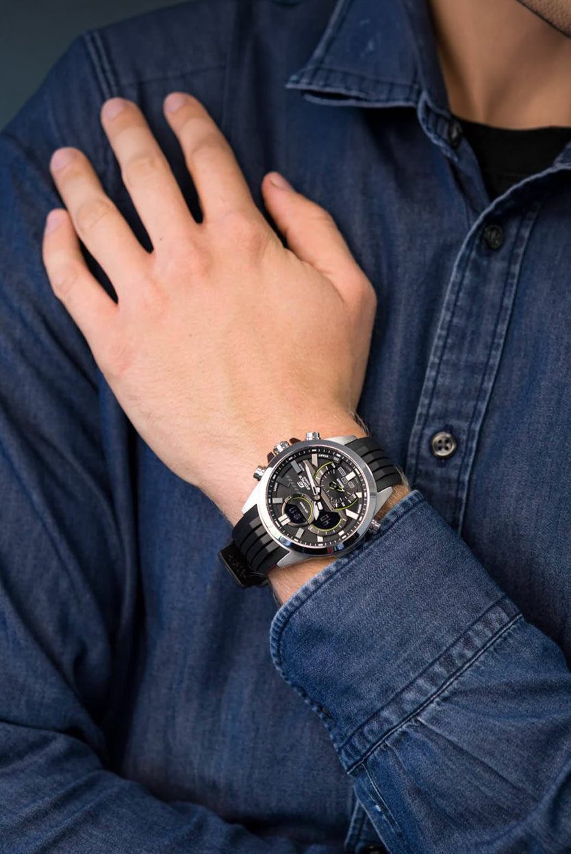 RELOJ ANALÓGICO-DIGITAL PARA HOMBRE CASIO EDIFICE ECB-30P-1ADF - NEGRO
